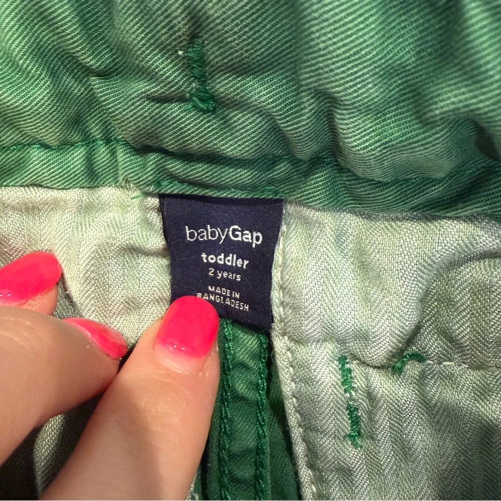 Baby‎ Gap Toddler Boys Green 2T Trousers Chinos Adjustable Waist Spring Summer